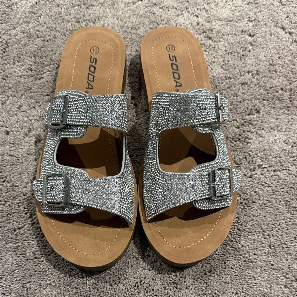 Soda size 10 sparkle sandals brand new !